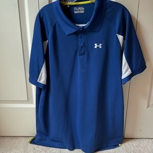 Under Armour blue polo shirt.